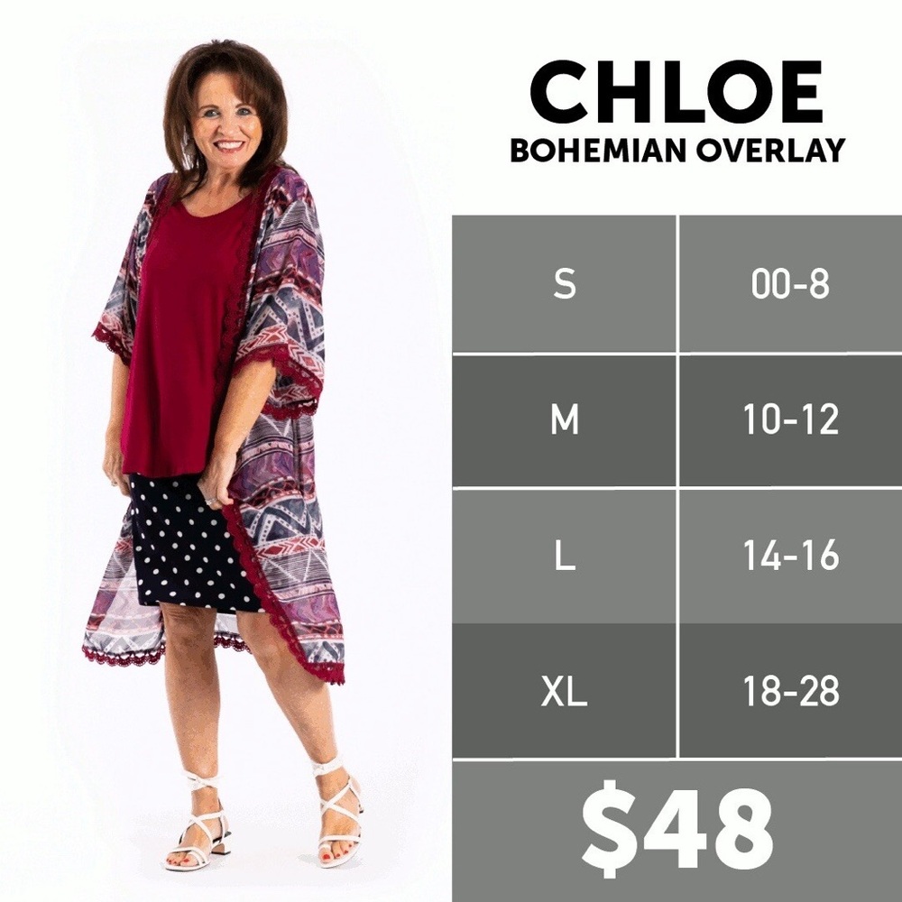 Lularoe Chloe Black and White Polka Dot Overlay - Picture 3 of 4